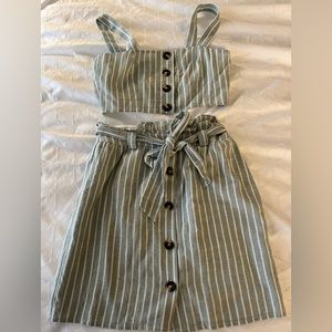 Glamorous sage green skirt and shirt